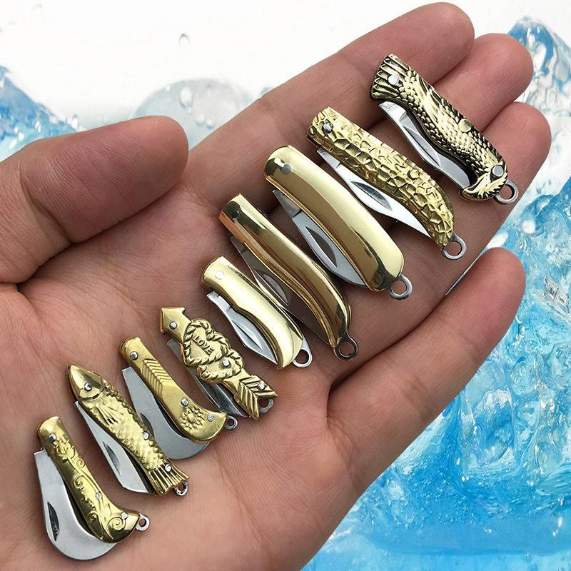 【Free gift】Knife  - Mini Folding  - Knife Legal Self-defense -  Knife Exquisite Brass  - Knife Keychain  - Demolition Express Unpacking Knife