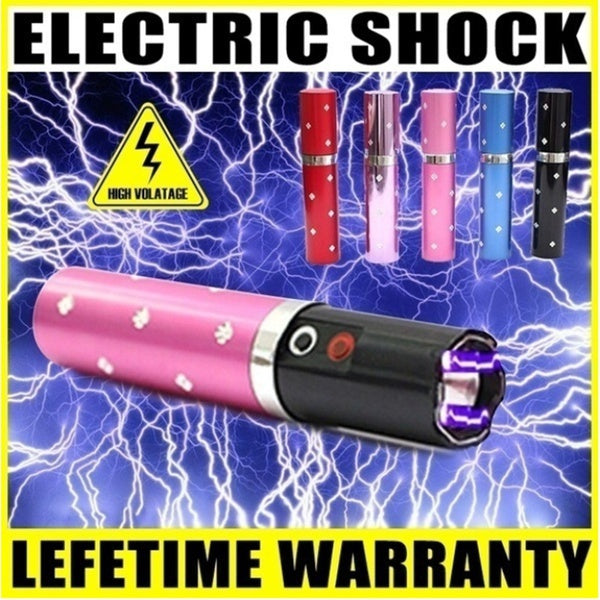 2022 Tactical Flashlight Stun Gun VS Taser Mini Stun Gun Lipstick LED Flashlight Self-defense Weapons Survival Camp | POPOTR™