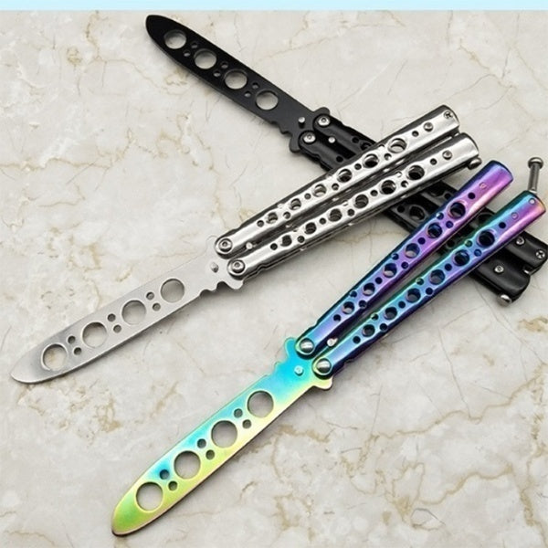 2022 Practice Butterfly Knife Hunting Knife Training Knife Stainless Steel Knife Balisong Knife Titanium Knife Dragon Knife| POPOTR™