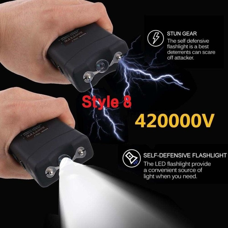 2025 20 Style High Voltage Stun Gun Tactical Flashlight Stun Gun for sale Volts Self-defense Weapons For Women Survival Camp | POPOTR™