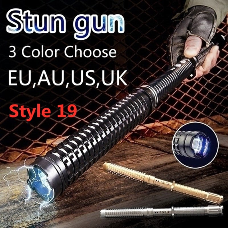 2025 20 Style High Voltage Stun Gun Tactical Flashlight Stun Gun for sale Volts Self-defense Weapons For Women Survival Camp | POPOTR™