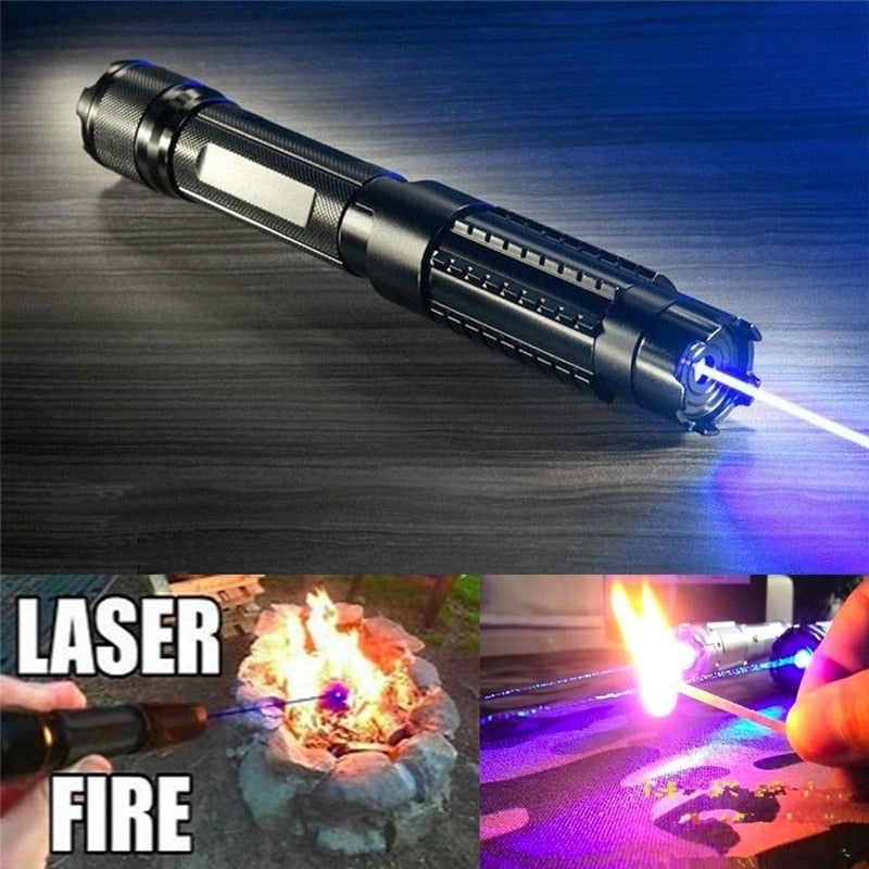 2025 Best Laser Pointer Pen Green/Blue Light Laser Pen Adjustable Beam with 2*14500 Battery  5 Star Caps & Charger Lighters | POPOTR™