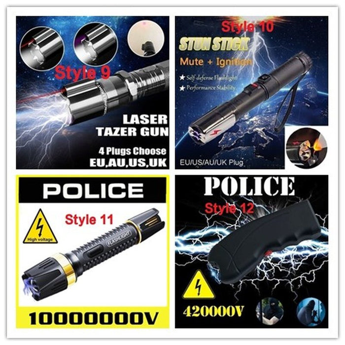2022 20 Style High Voltage Stun Gun Tactical Flashlight Stun Gun for sale Volts Self-defense Weapons For Women Survival Camp | POPOTR™