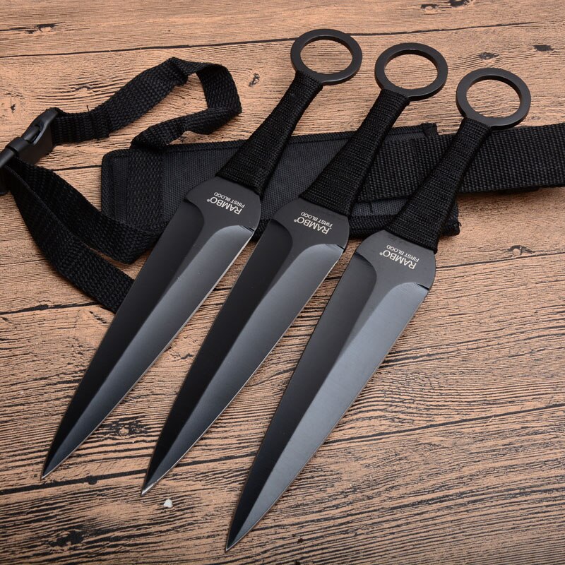 2025 Rambo KnifePop Dart Set Kunai Knives Hunting Knife Ninja Throwing Knife Set Tactical Knife | POPOTR™