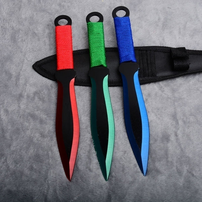 3/6Pcs High Quality Ninja Kunai Fixed Blade TACTICAl Combat Throwing Knife Set with Sheath