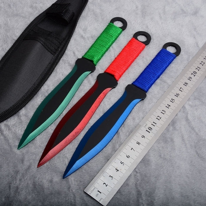 3/6Pcs High Quality Ninja Kunai Fixed Blade TACTICAl Combat Throwing Knife Set with Sheath