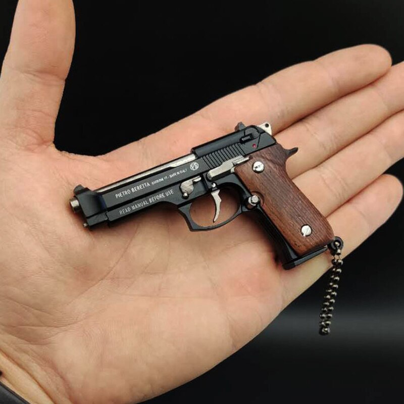 2025 BB Gun Pistol Keychain Mini Pistols Metal Miniatures	 Toy Guns Pistols Wooden Handle| POPOTR™