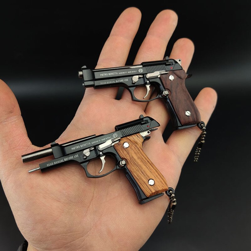 2025 BB Gun Pistol Keychain Mini Pistols Metal Miniatures	 Toy Guns Pistols Wooden Handle| POPOTR™