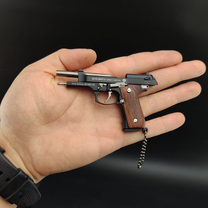 2025 BB Gun Pistol Keychain Mini Pistols Metal Miniatures	 Toy Guns Pistols Wooden Handle| POPOTR™