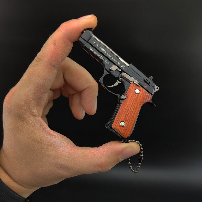 2025 BB Gun Pistol Keychain Mini Pistols Metal Miniatures	 Toy Guns Pistols Wooden Handle| POPOTR™