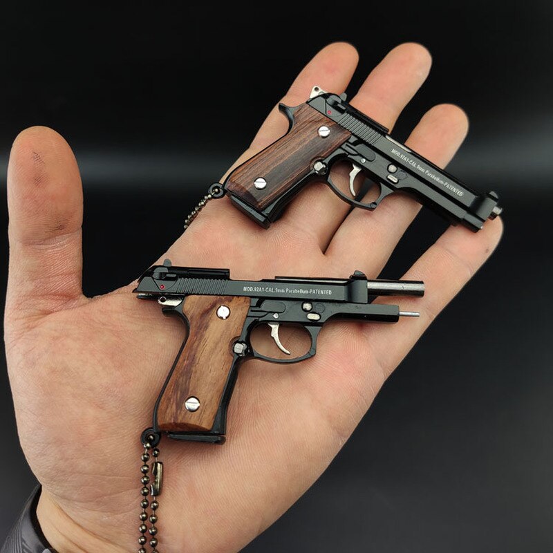 2025 BB Gun Pistol Keychain Mini Pistols Metal Miniatures	 Toy Guns Pistols Wooden Handle| POPOTR™