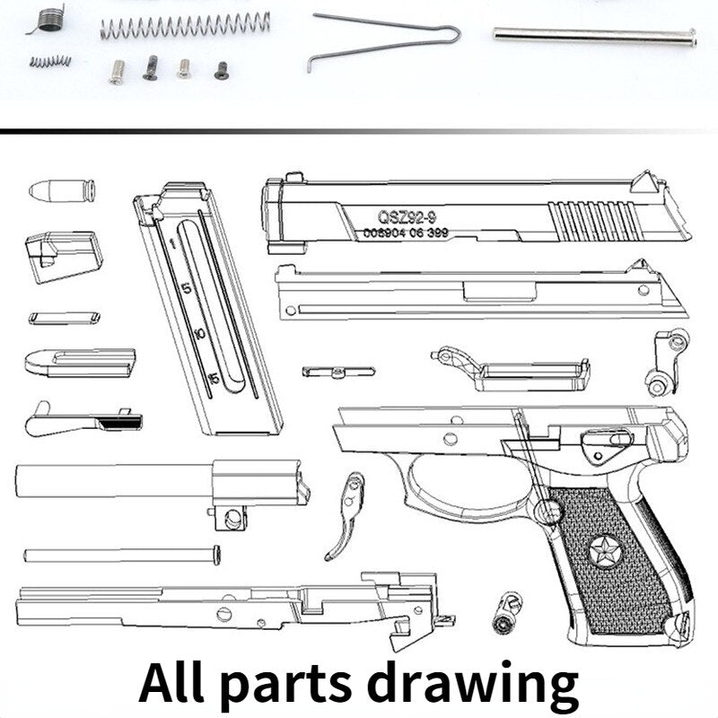 2025 Mini Pistols BB Gun Pistol Keychain Toy Guns Pistols Metal Miniatures | POPOTR™